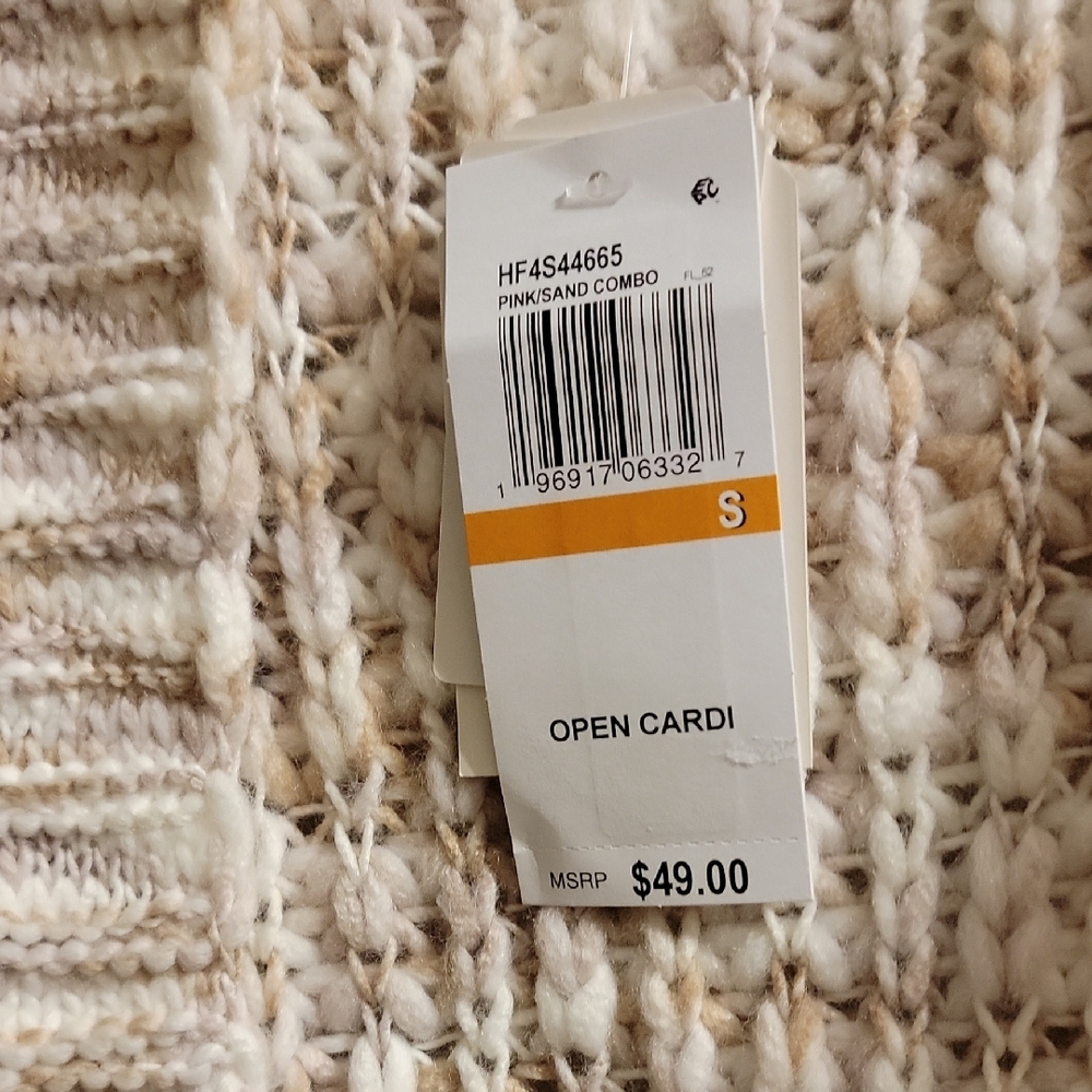 Hippie Rose Pink Sand Combo Open Cardigan